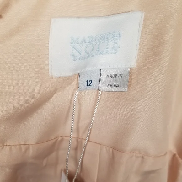 NWT Marchessa Notte Bridesmaid Gown Pink Blush Sz 12 - Picture 4 of 7